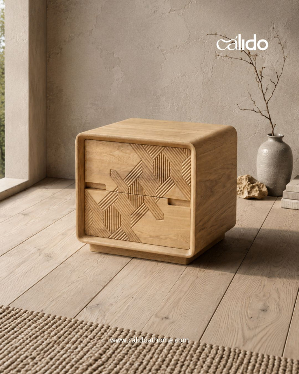 Mesa de Noche Origen con Talla