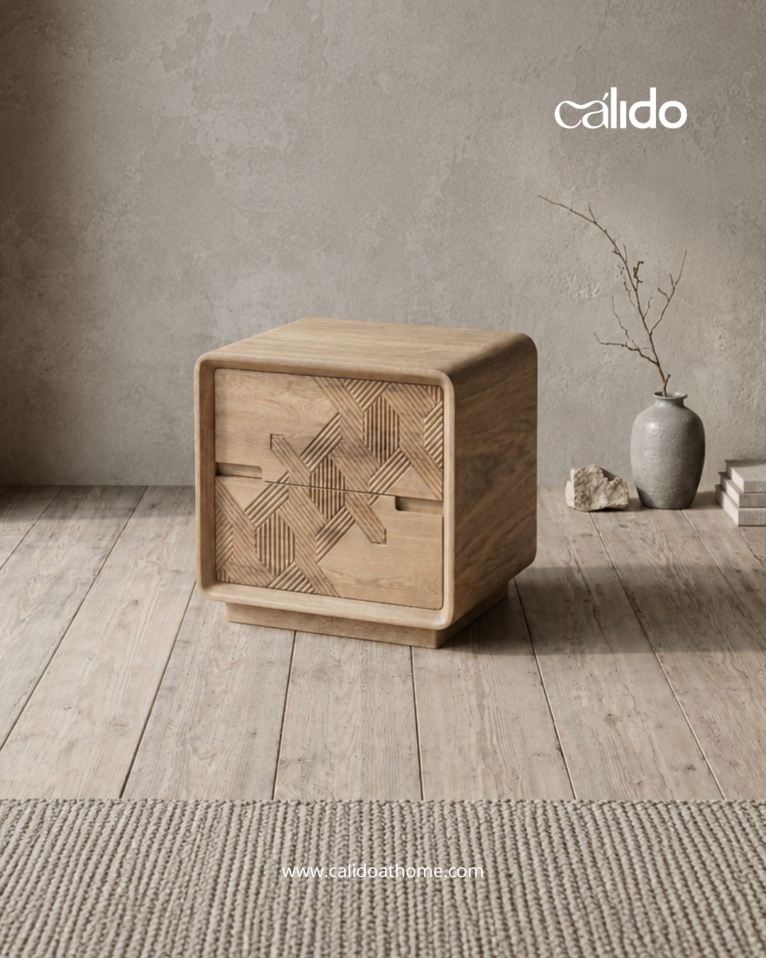 Mesa de Noche Origen con Talla