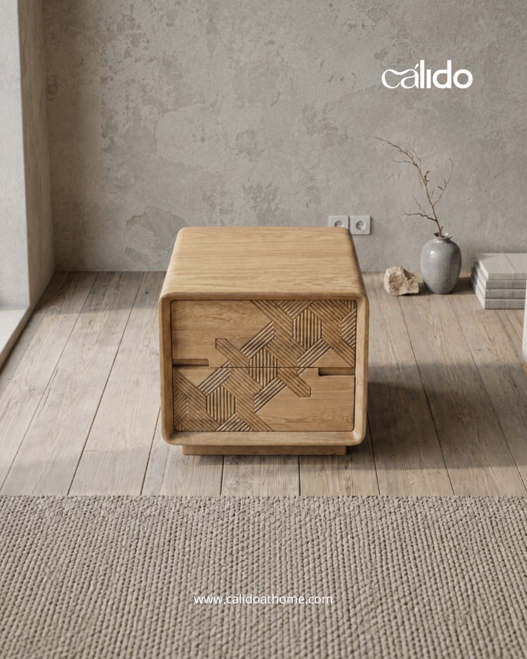 Mesa de Noche Origen con Talla