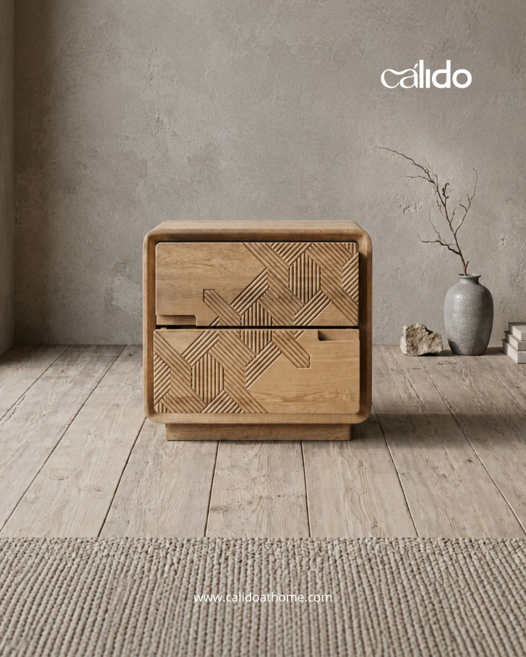 Mesa de Noche Origen con Talla